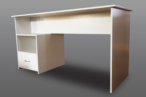 A mesa branca feita sob encomenda do computador de escritório projetou a tabela de madeira do estudo com gaveta lateral