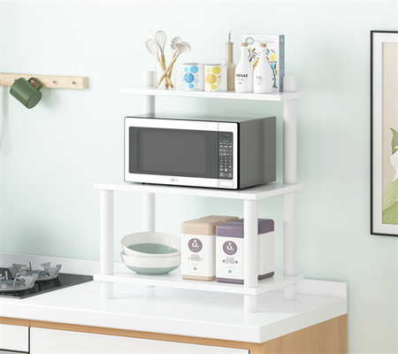 Micro-ondas de múltiplos propósitos branca moderna Oven Storage Rack Shelving da cozinha