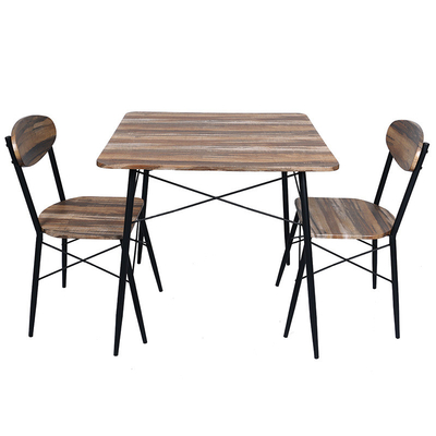 Parte superior de madeira da mesa de jantar do metal de Brown 2 Seater e do MDF do grupo da cadeira