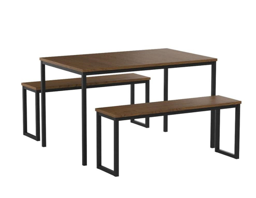 a mesa de jantar de madeira e a cadeira do MDF da brecha da cozinha 3pcs ajustaram-se com dois bancos