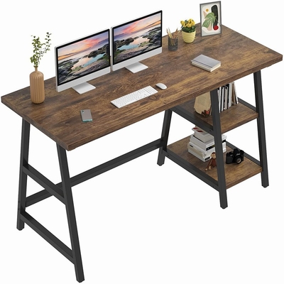Mesa de madeira do computador de escritório do metal com ODM das prateleiras