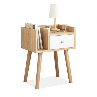 Madeira compensada Nightstand da tabela de cabeceira da madeira do MDF do escandinavo com gaveta