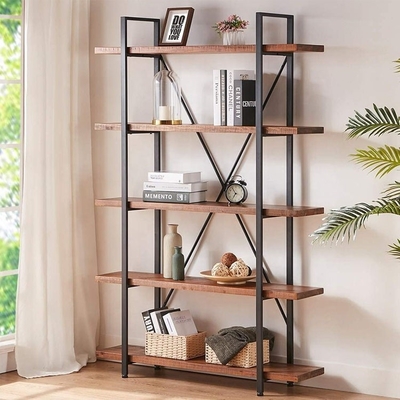 Metal industrial personalizado de 5 séries e bibliotecas de madeira da madeira maciça da biblioteca