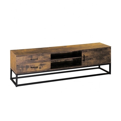Madeira de carvalho retro quadro do metal do armário do console da tevê de 65 meios da polegada