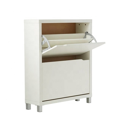 Flip Down de madeira branco contemporâneo personalizado fechou a série da mobília 2 da cremalheira da sapata para o corredor
