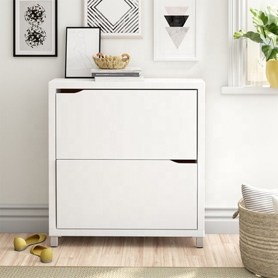 Flip Down de madeira branco contemporâneo personalizado fechou a série da mobília 2 da cremalheira da sapata para o corredor