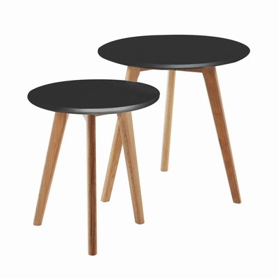 A mesa de centro contínua de Escandinávia do círculo da madeira de carvalho ajustou 2 com parte superior do MDF