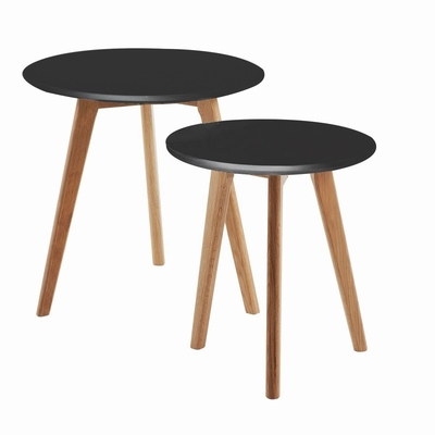 A mesa de centro contínua de Escandinávia do círculo da madeira de carvalho ajustou 2 com parte superior do MDF