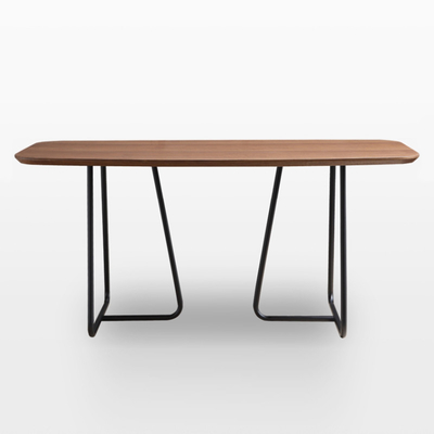 Mesa de jantar de madeira recuperada nórdica ajustada para o quadro do ferro 4