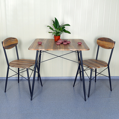 Parte superior de madeira da mesa de jantar do metal de Brown 2 Seater e do MDF do grupo da cadeira