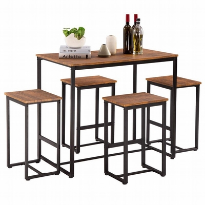 A mesa de jantar e a cadeira personalizadas do pinho 5pc ajustaram o revestimento lustroso