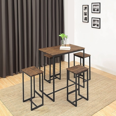 A mesa de jantar e a cadeira personalizadas do pinho 5pc ajustaram o revestimento lustroso