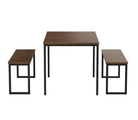 a mesa de jantar de madeira e a cadeira do MDF da brecha da cozinha 3pcs ajustaram-se com dois bancos