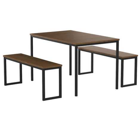 a mesa de jantar de madeira e a cadeira do MDF da brecha da cozinha 3pcs ajustaram-se com dois bancos