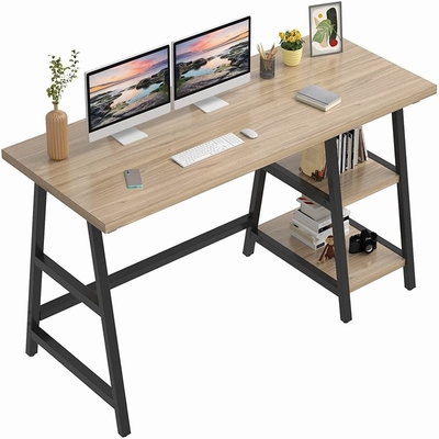 Mesa de madeira do computador de escritório do metal com ODM das prateleiras