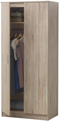 Vestuário de madeira natural feito sob encomenda do armário embutido de 2 portas para o espaço de armazenamento grande da roupa