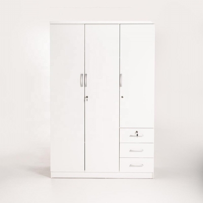 Armário moderno de madeira branco do vestuário de 3 portas de BSCI para a roupa