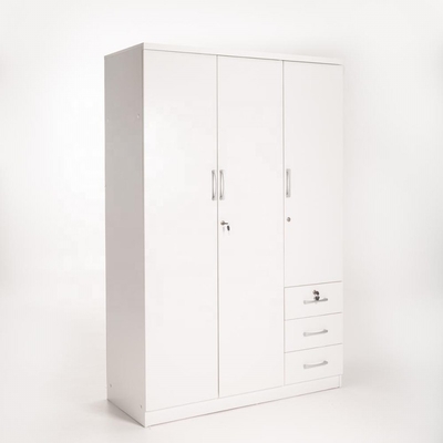 Armário moderno de madeira branco do vestuário de 3 portas de BSCI para a roupa
