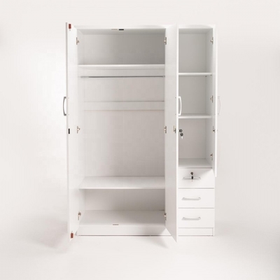Armário moderno de madeira branco do vestuário de 3 portas de BSCI para a roupa