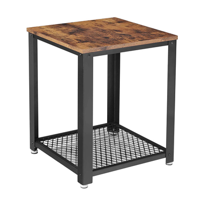 Madeira e metal industriais pequenos de Nightstand do estilo do Oem Brown