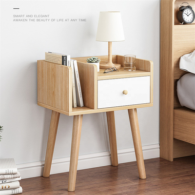 Madeira compensada Nightstand da tabela de cabeceira da madeira do MDF do escandinavo com gaveta