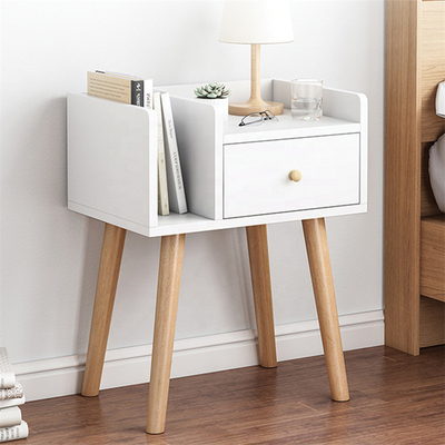 Madeira compensada Nightstand da tabela de cabeceira da madeira do MDF do escandinavo com gaveta