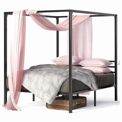 Quadro de madeira contemporâneo da cama do dossel do metal da mobília do metal com veneziana de aço